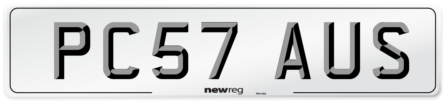PC57 AUS Number Plate from New Reg